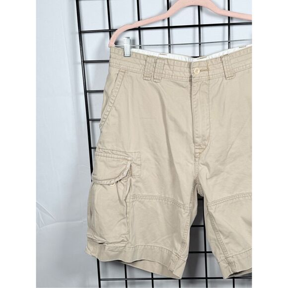 Polo Ralph Lauren Cargo Shorts‎ Mens 35 x 10 Beige Flat Baggy Preppy Coastal - Picture 3 of 12